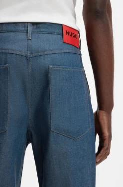 Relaxed-Fit Jeans aus blauem japanischem Denim
