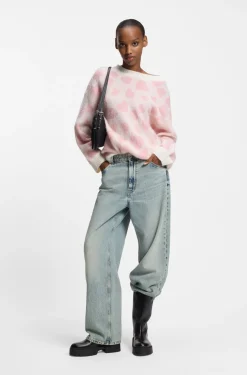 Relaxed-Fit Jeans aus meerblauem festem Denim