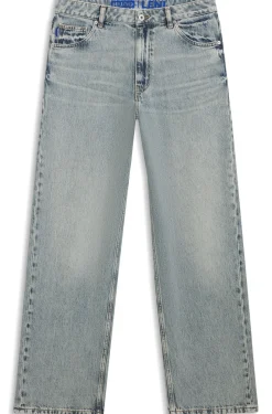 Relaxed-Fit Jeans aus meerblauem festem Denim