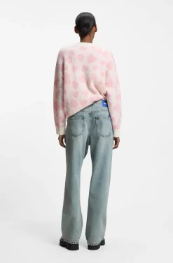 Relaxed-Fit Jeans aus meerblauem festem Denim