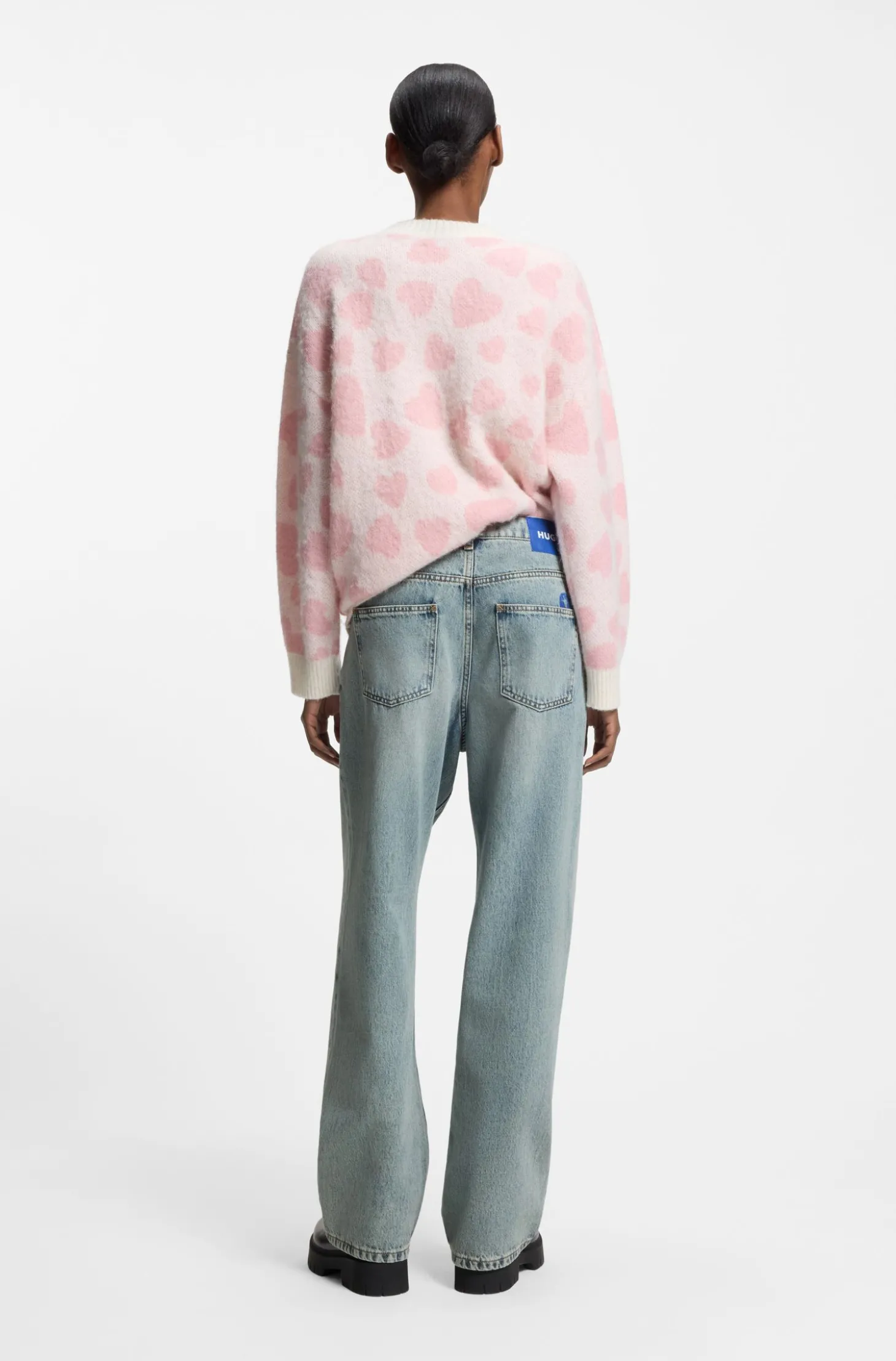 Relaxed-Fit Jeans aus meerblauem festem Denim