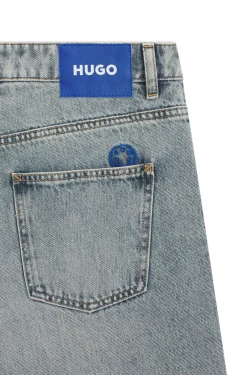 Relaxed-Fit Jeans aus meerblauem festem Denim