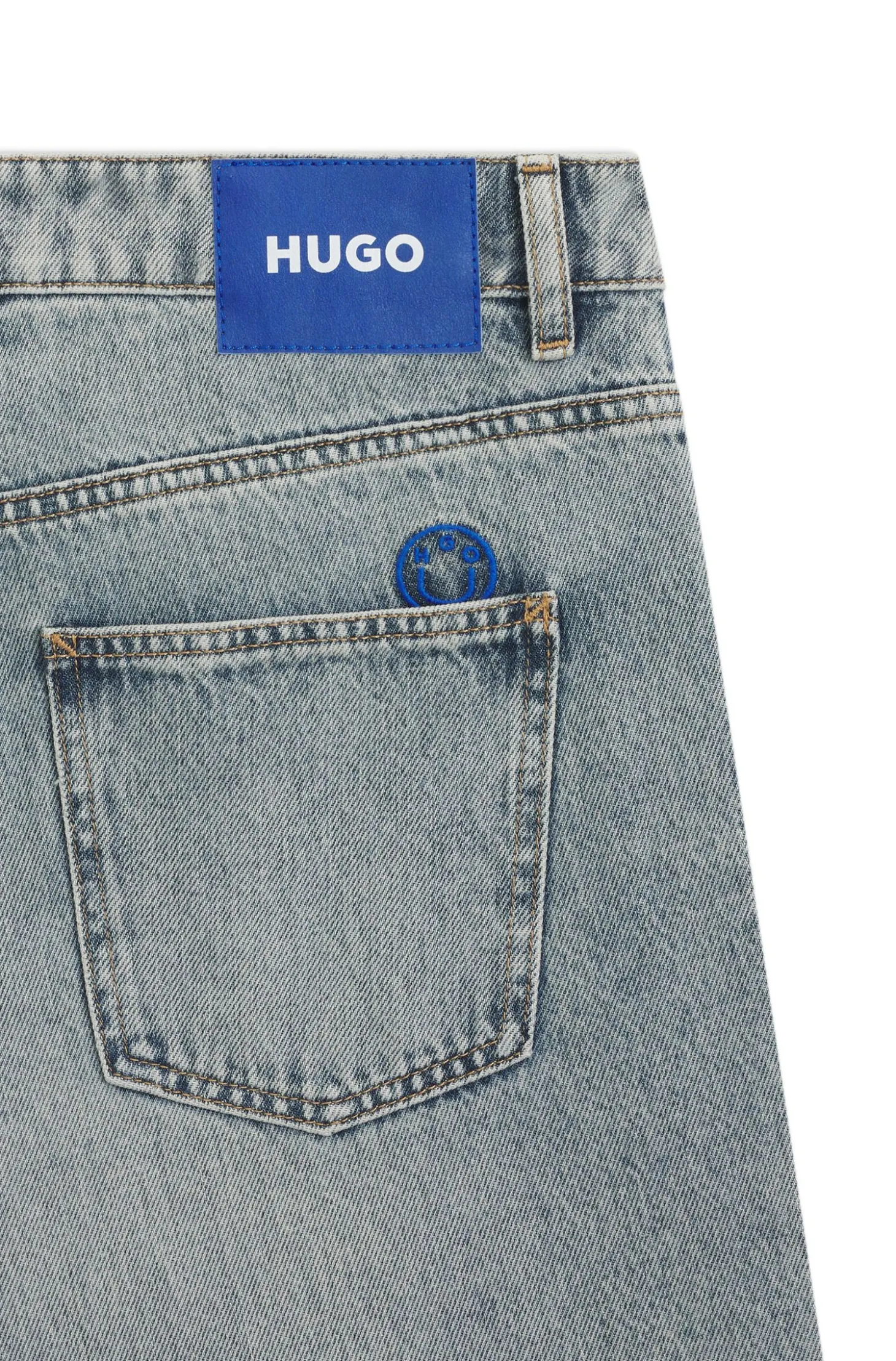 Relaxed-Fit Jeans aus meerblauem festem Denim
