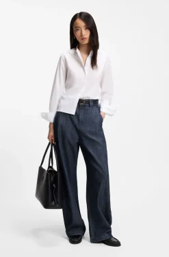 Relaxed-Fit Jeans aus offen gewebtem Baumwollgewebe mit Struktur