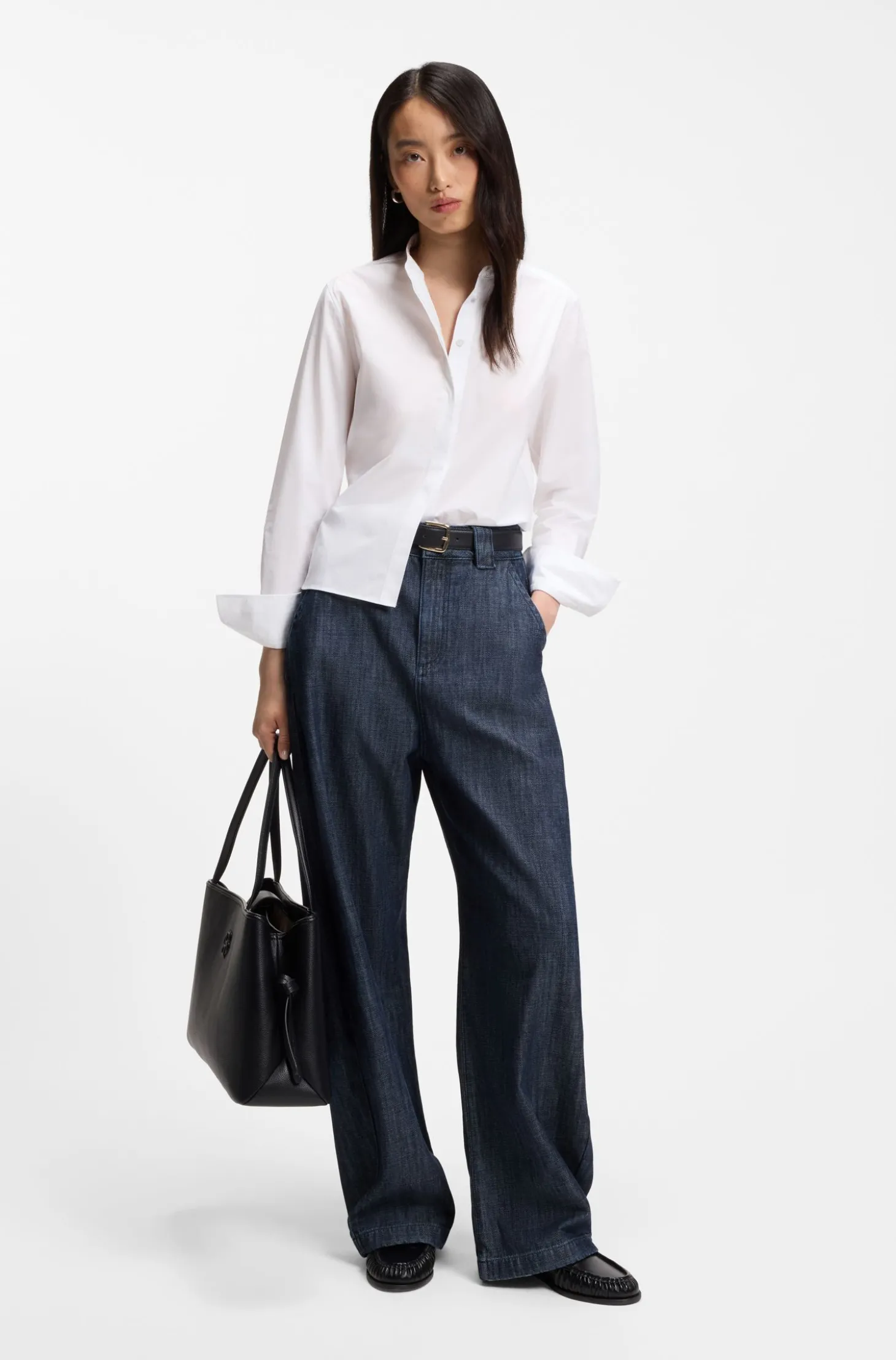 Relaxed-Fit Jeans aus offen gewebtem Baumwollgewebe mit Struktur