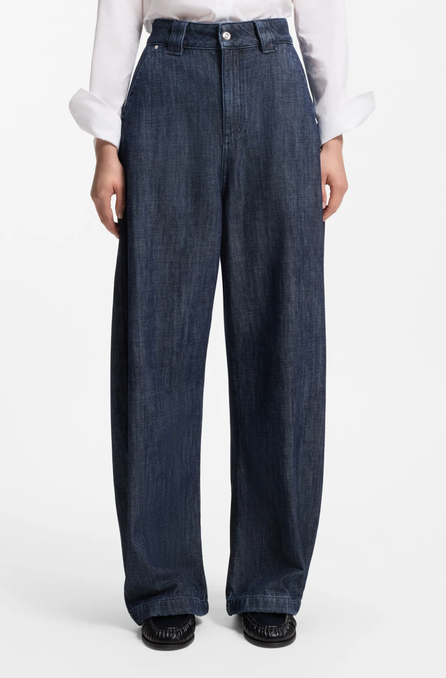 Relaxed-Fit Jeans aus offen gewebtem Baumwollgewebe mit Struktur