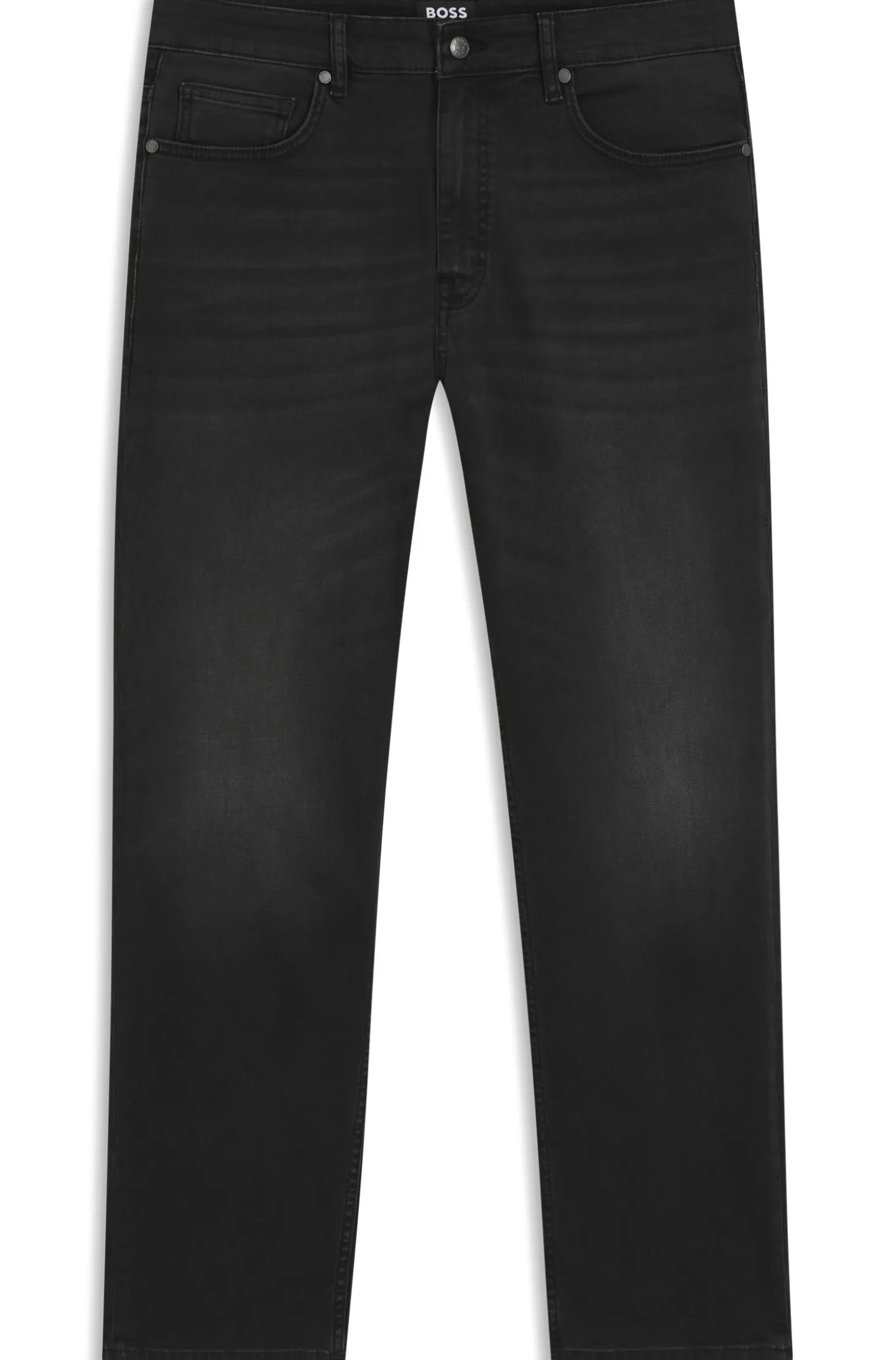 Relaxed-Fit Jeans aus schwarzem Stretch-Denim