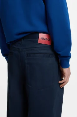 Relaxed-Fit Jeans aus softer dunkelblauer Baumwolle
