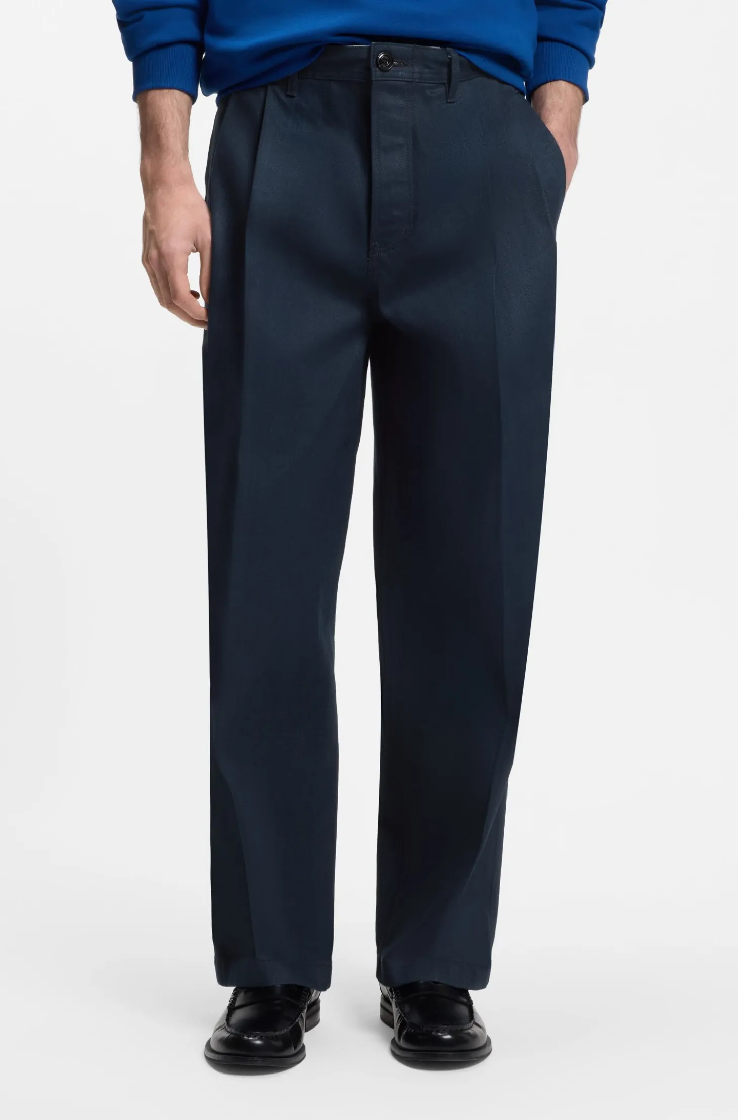 Relaxed-Fit Jeans aus softer dunkelblauer Baumwolle
