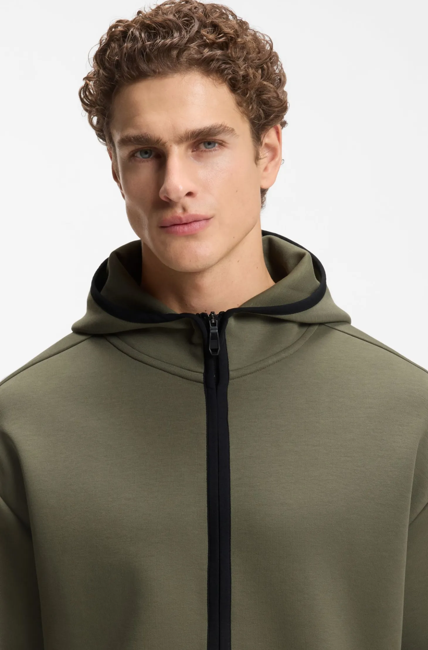 Relaxed-Fit Kapuzenjacke aus besonders softem Baumwoll-Mix