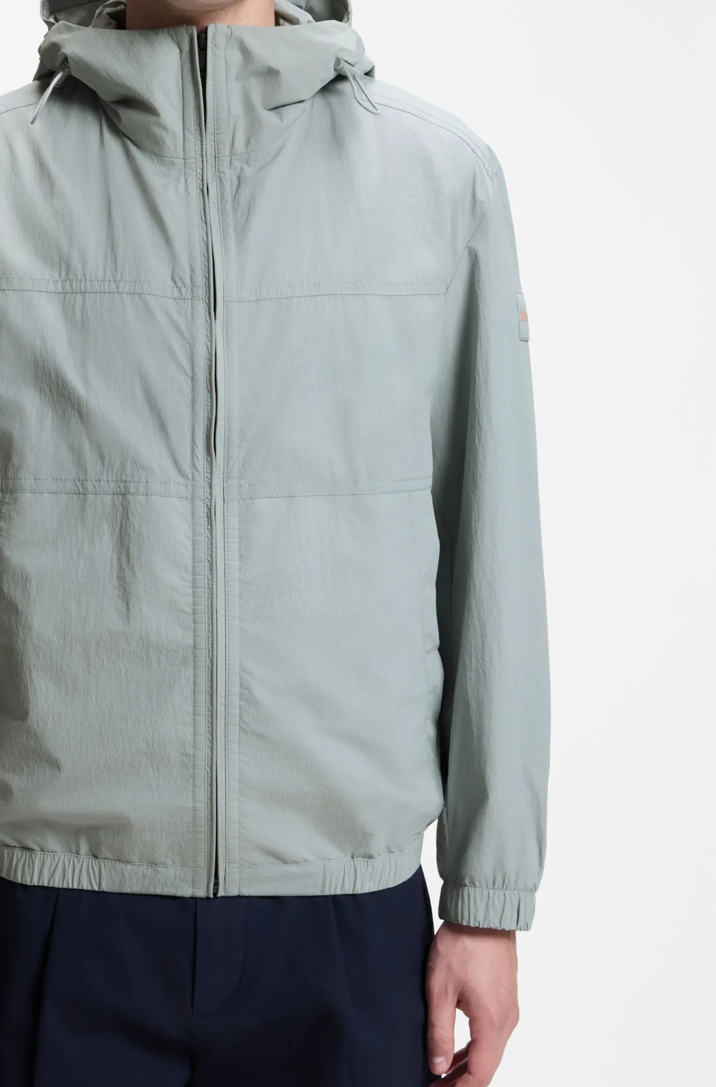 Relaxed-Fit Kapuzenjacke aus wasserabweisendem Gewebe