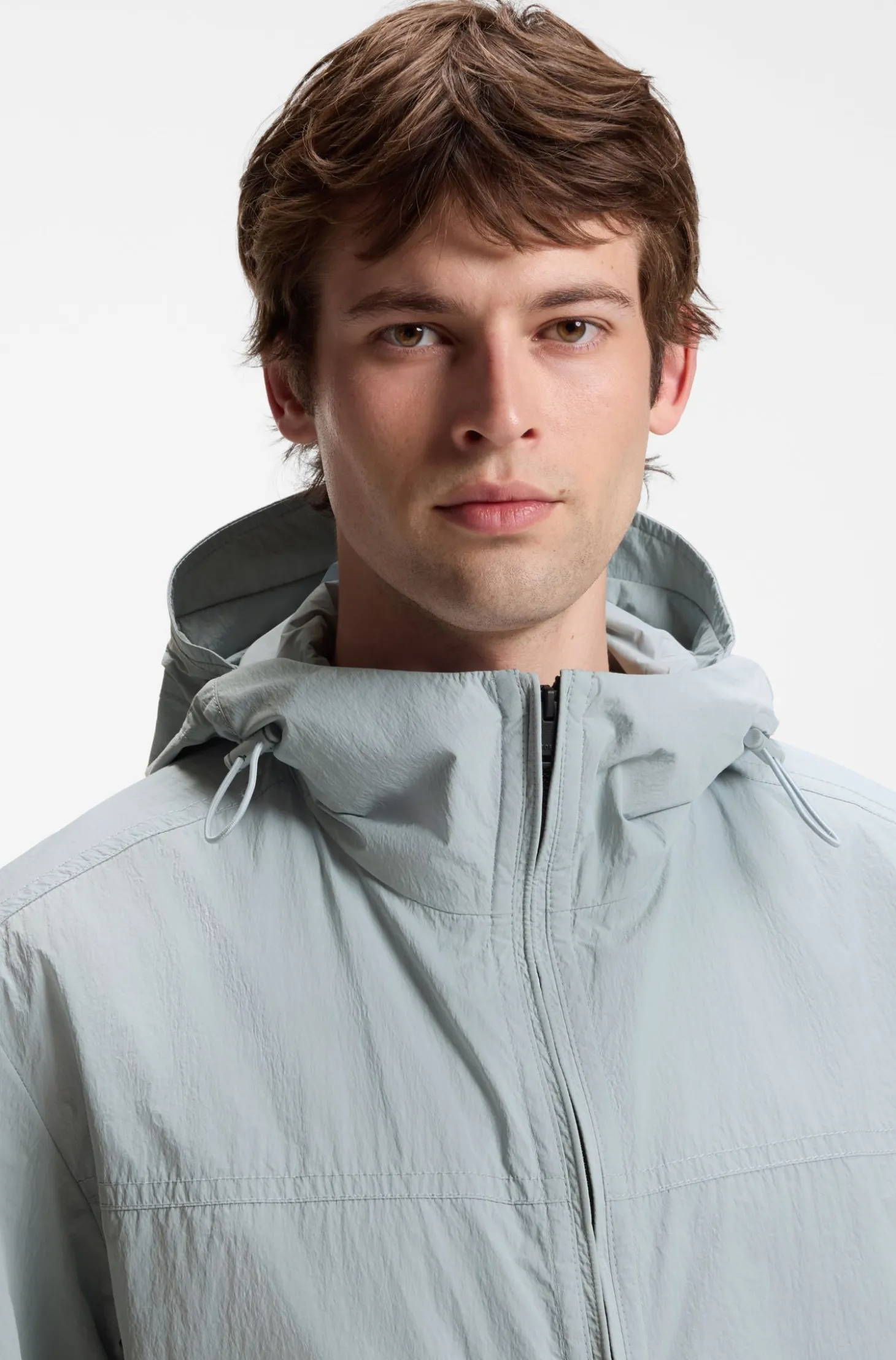 Relaxed-Fit Kapuzenjacke aus wasserabweisendem Gewebe