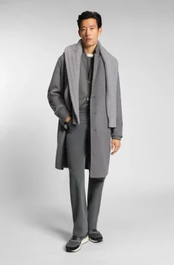 Relaxed-Fit Mantel aus meliertem Woll-Mix