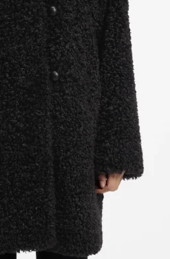Relaxed-Fit Mantel aus strukturiertem Kunstfell