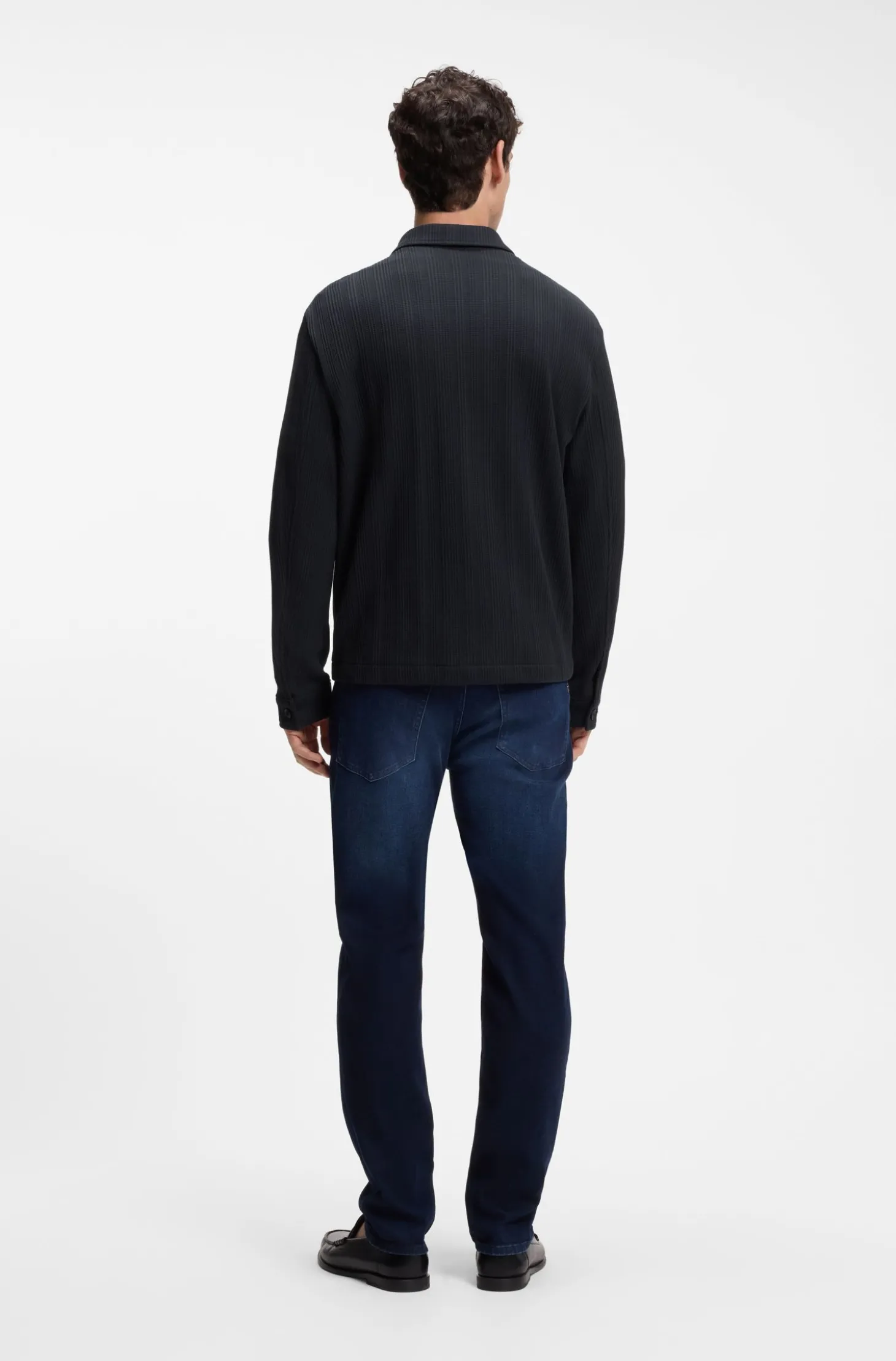 Relaxed-Fit Overshirt aus Baumwolle mit Streifen-Dessin