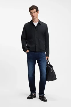 Relaxed-Fit Overshirt aus Baumwolle mit Streifen-Dessin
