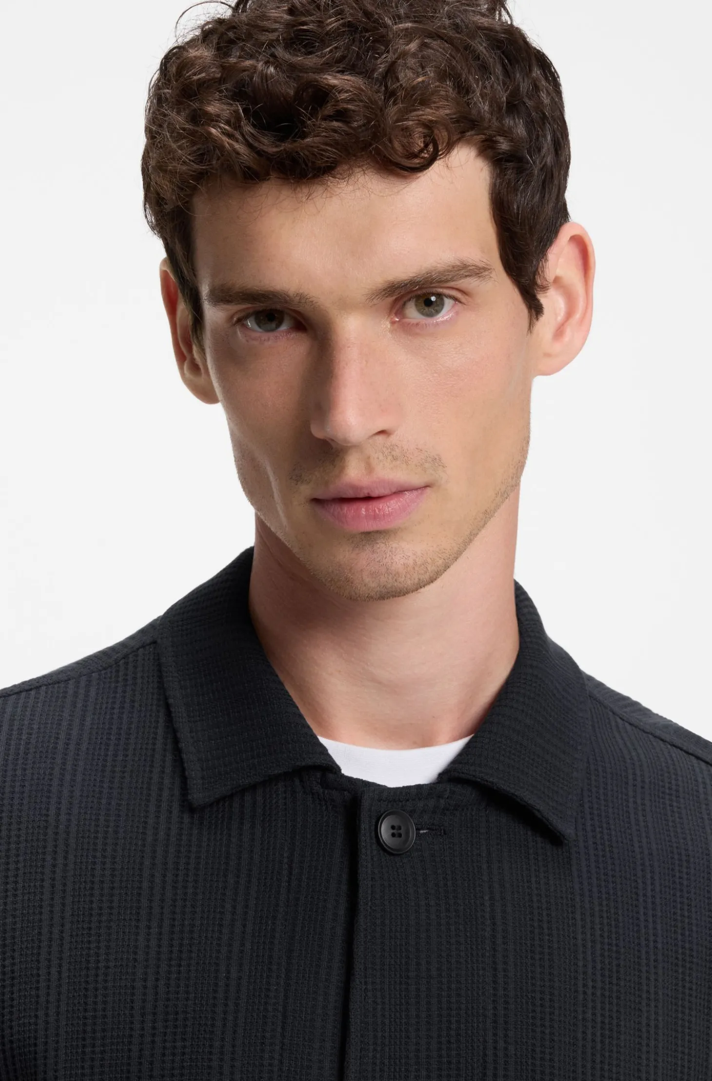 Relaxed-Fit Overshirt aus Baumwolle mit Streifen-Dessin