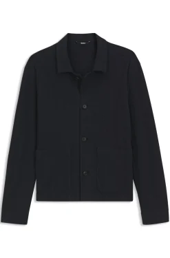 Relaxed-Fit Overshirt aus Baumwolle mit Streifen-Dessin