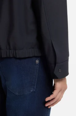 Relaxed-Fit Overshirt aus elastischem Woll-Mix
