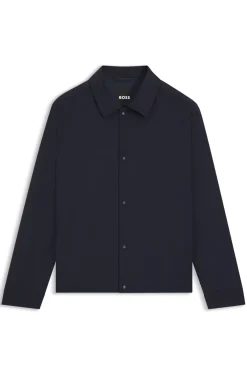 Relaxed-Fit Overshirt aus elastischem Woll-Mix