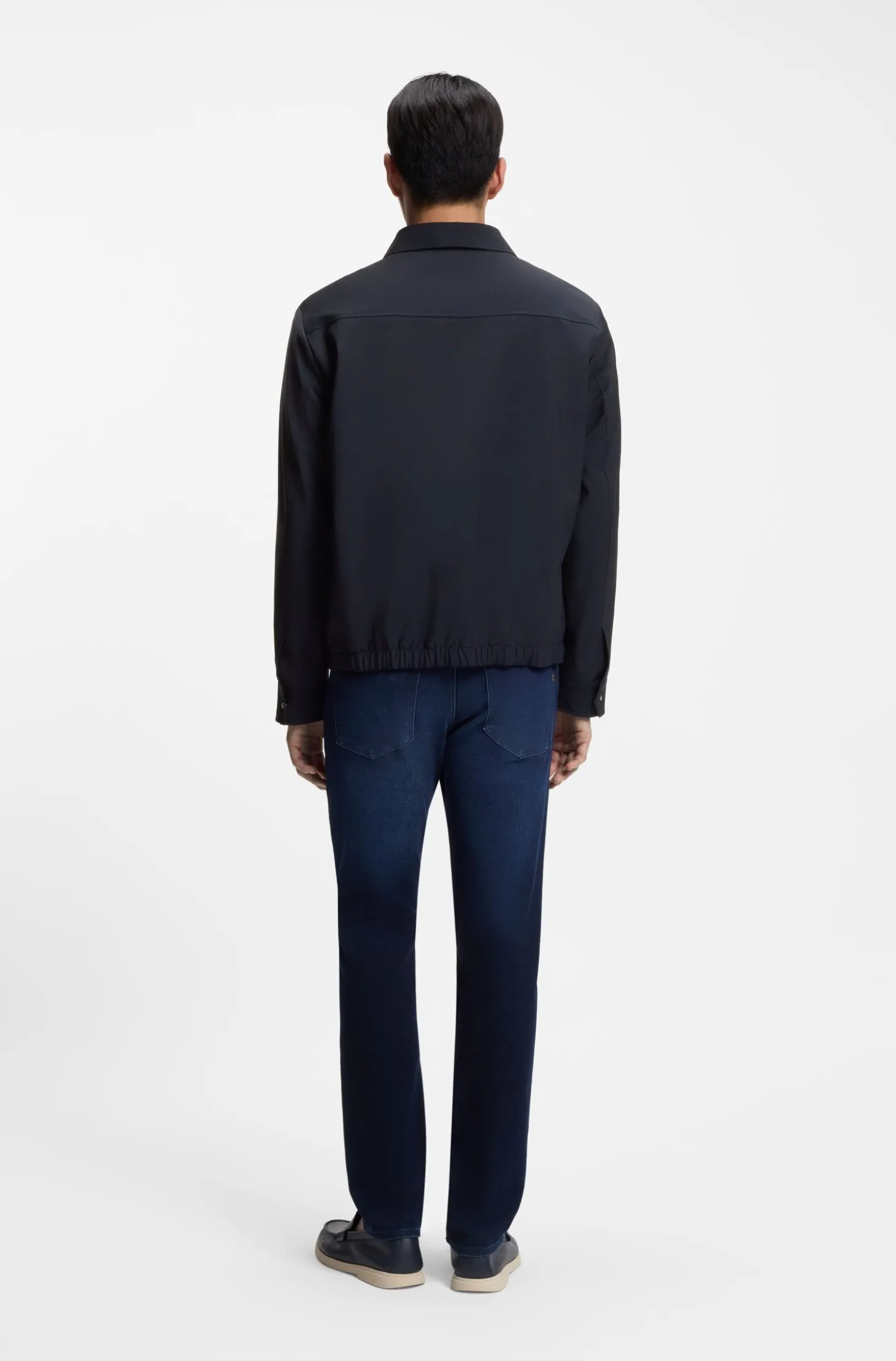 Relaxed-Fit Overshirt aus elastischem Woll-Mix