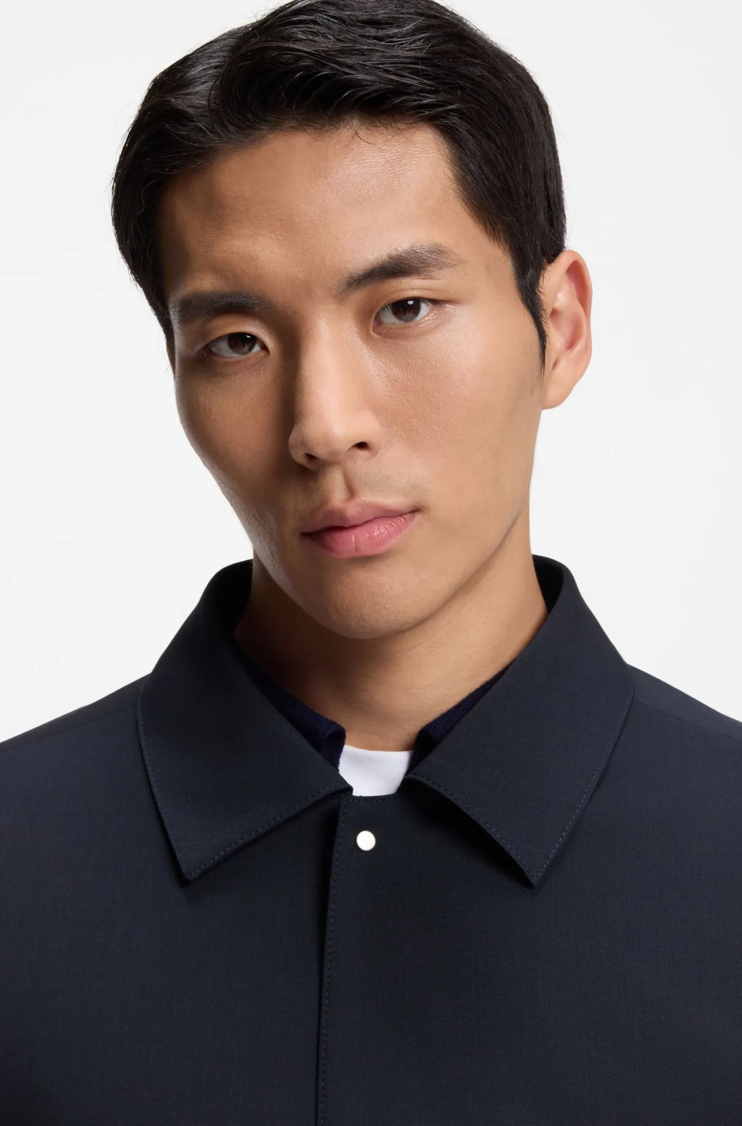 Relaxed-Fit Overshirt aus elastischem Woll-Mix