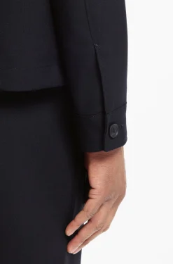 Relaxed-Fit Overshirt aus melierter Schurwolle mit Reißverschluss