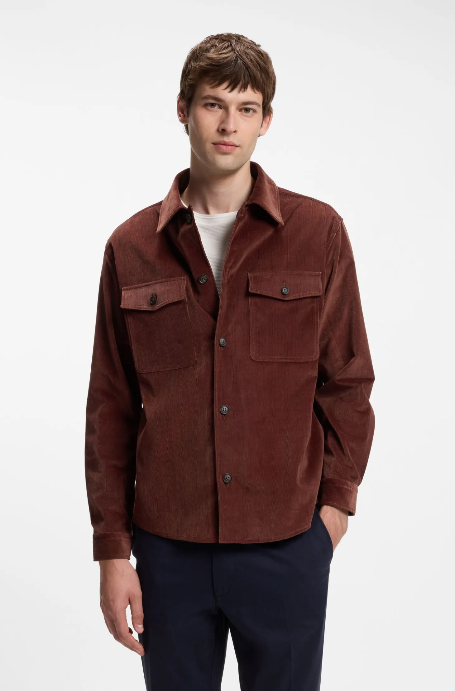 Relaxed-Fit Overshirt aus Stretch-Cord