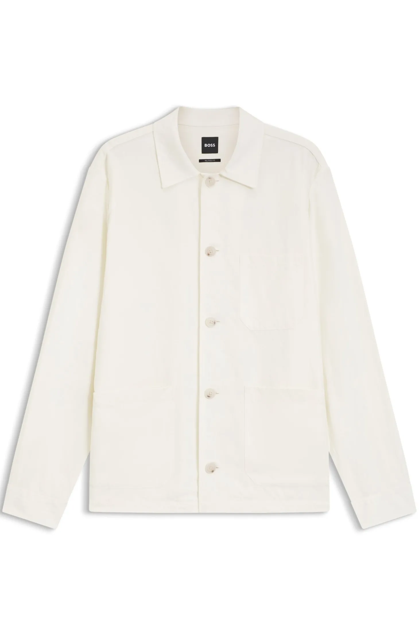 Relaxed-Fit Overshirt aus unifarbenem Twill
