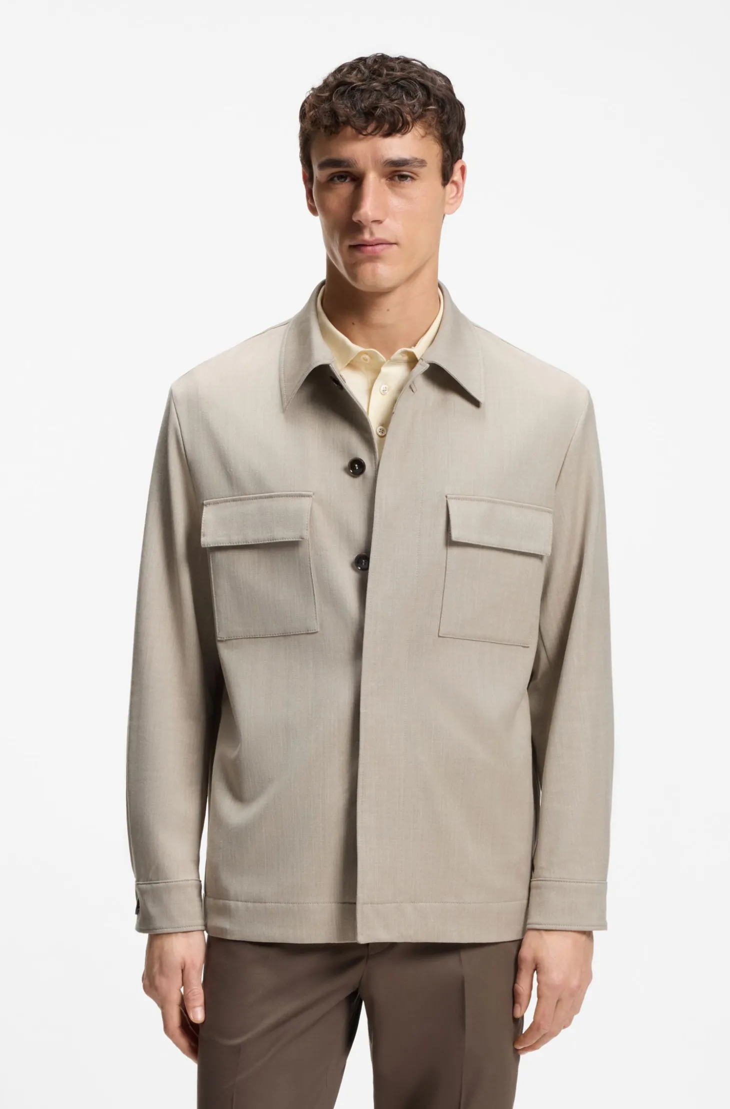 Relaxed-Fit Overshirt aus Woll-Mix