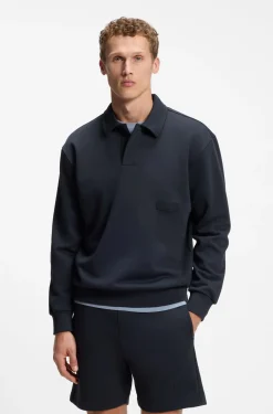 Relaxed-Fit Polo-Sweatshirt aus French Terry