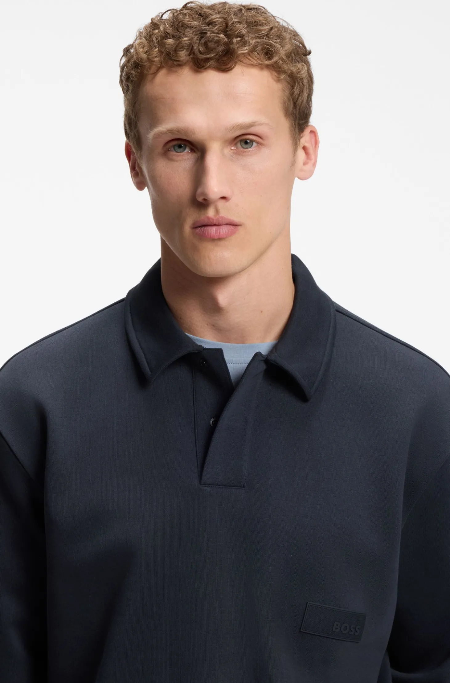 Relaxed-Fit Polo-Sweatshirt aus French Terry