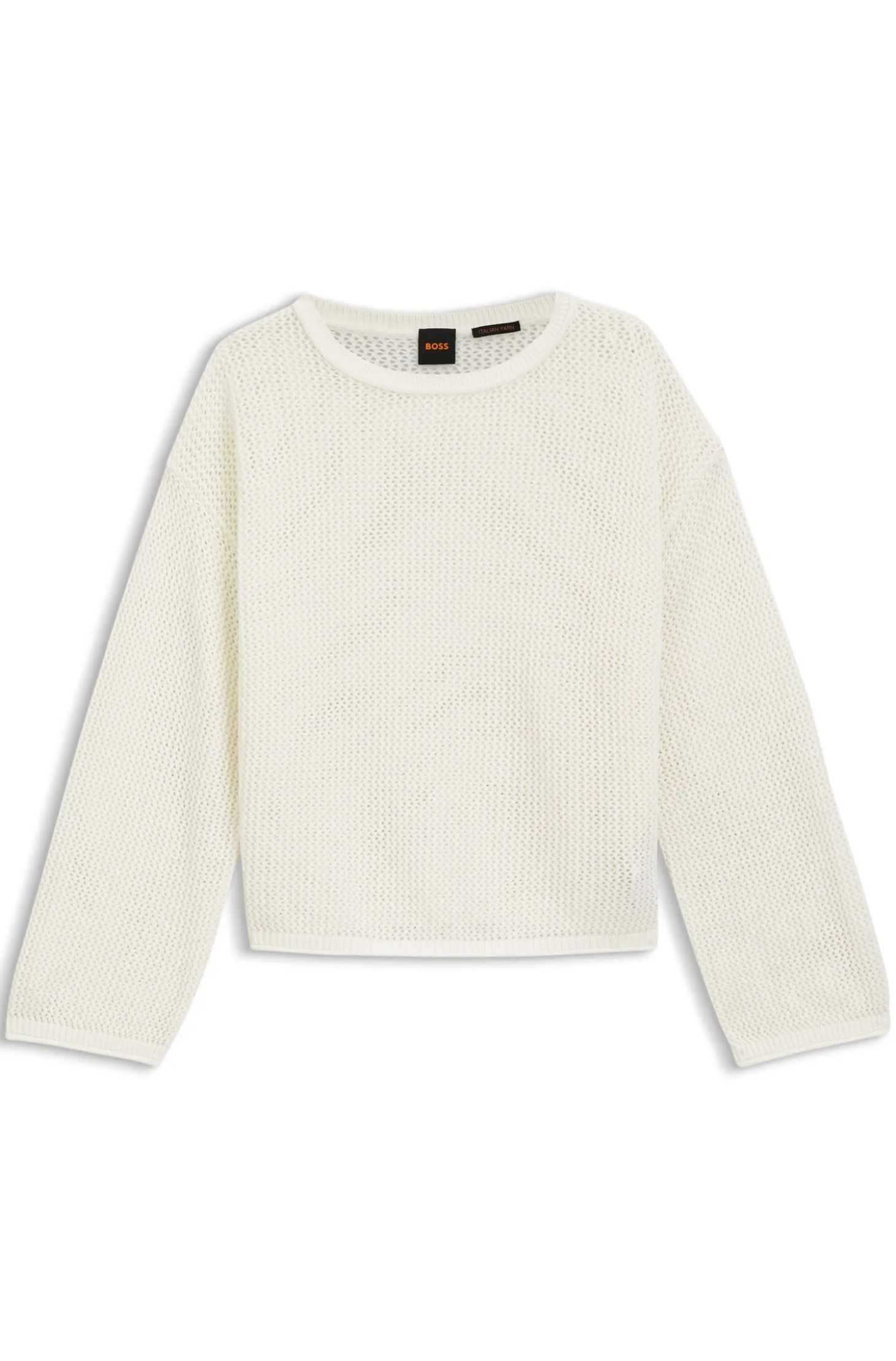 Relaxed-Fit Pullover aus Baumwolle mit Mesh-Struktur