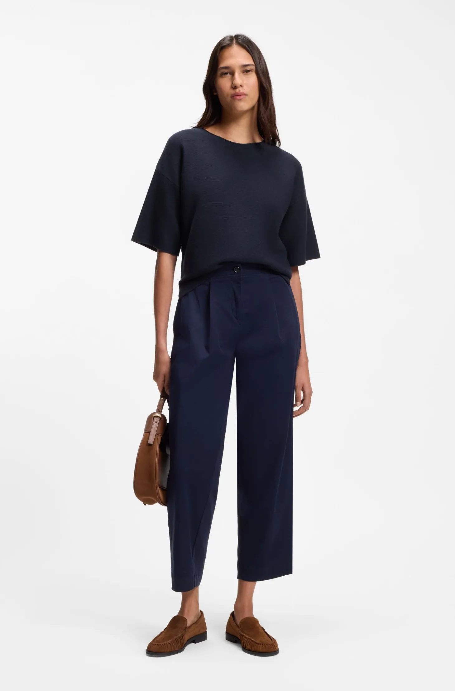Relaxed-Fit Pullover aus Baumwolle mit Schurwolle