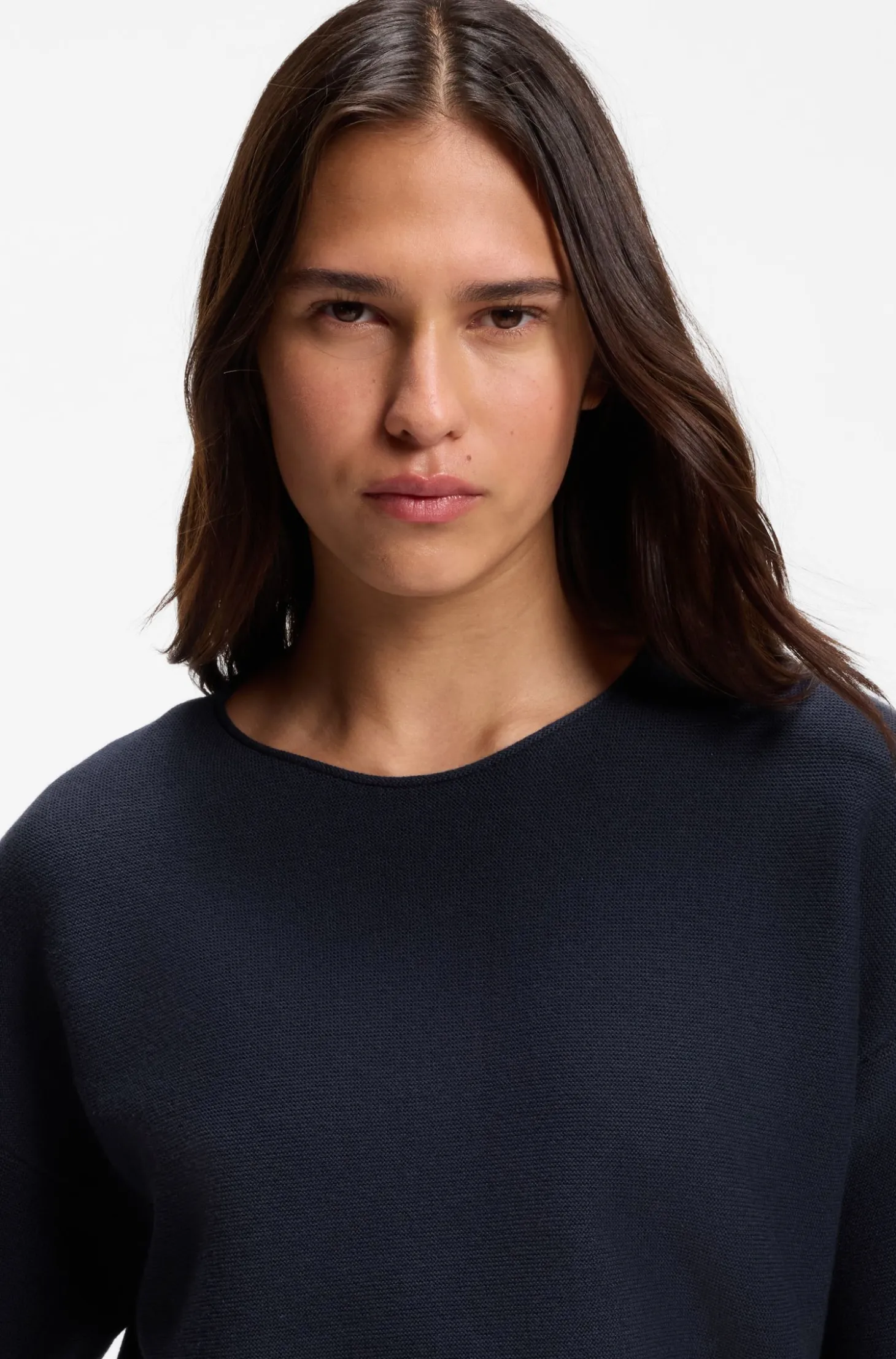Relaxed-Fit Pullover aus Baumwolle mit Schurwolle