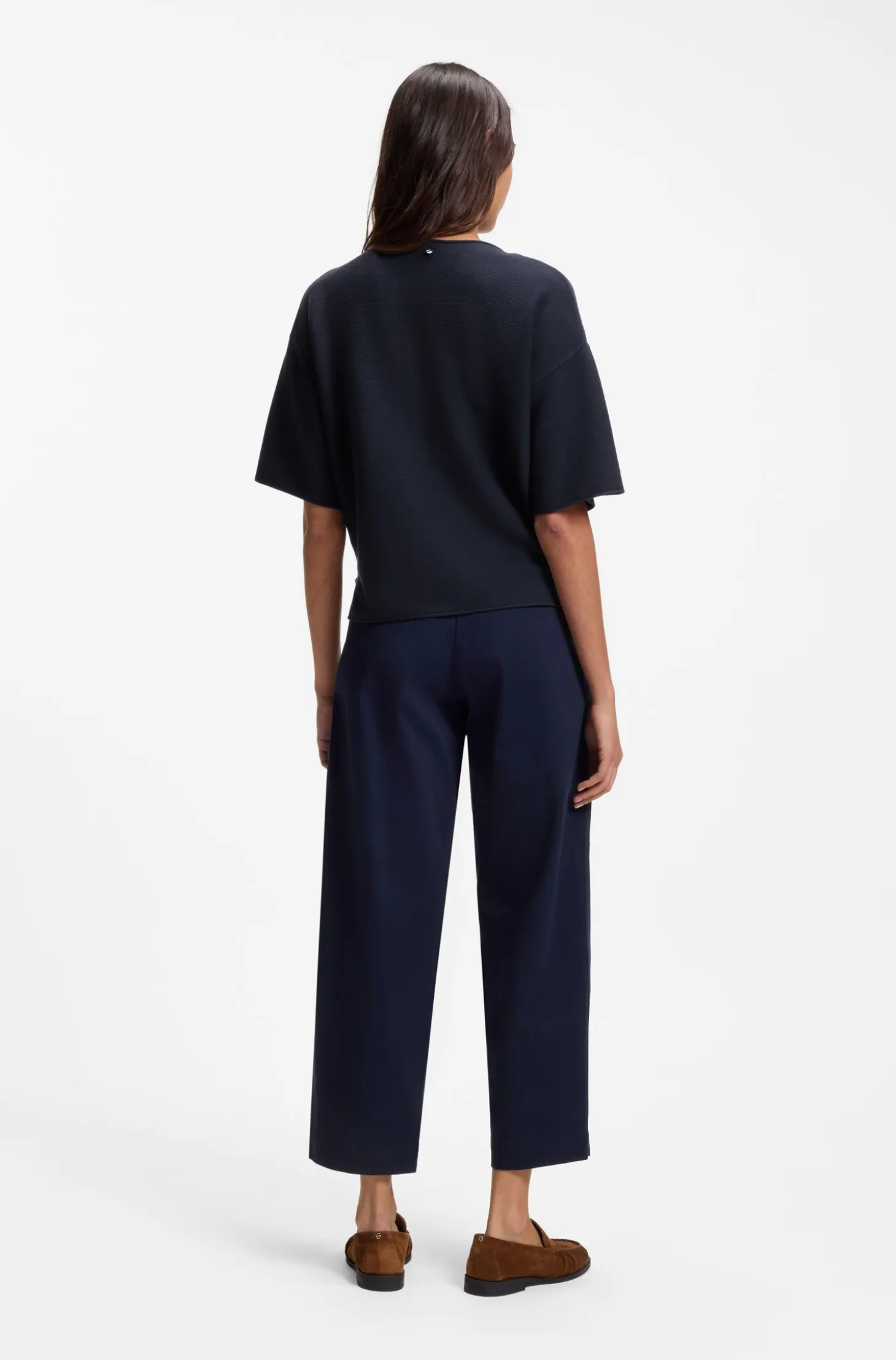 Relaxed-Fit Pullover aus Baumwolle mit Schurwolle