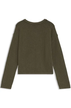 Relaxed-Fit Pullover aus Baumwolle mit Mesh-Struktur