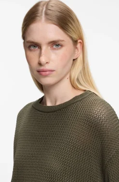 Relaxed-Fit Pullover aus Baumwolle mit Mesh-Struktur