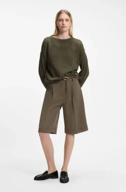 Relaxed-Fit Pullover aus Baumwolle mit Mesh-Struktur