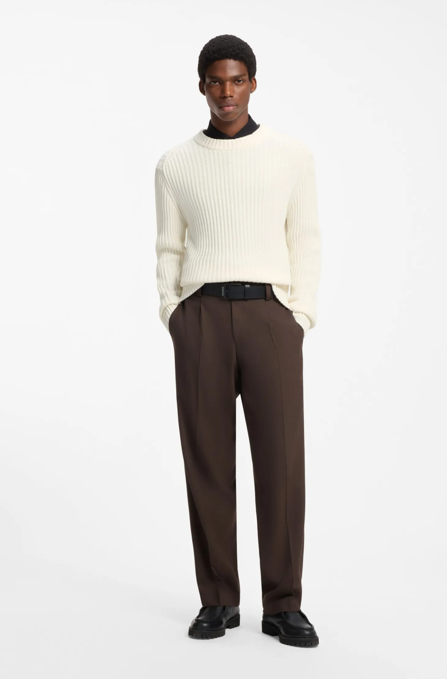 Relaxed-Fit Pullover aus gerippter Baumwolle