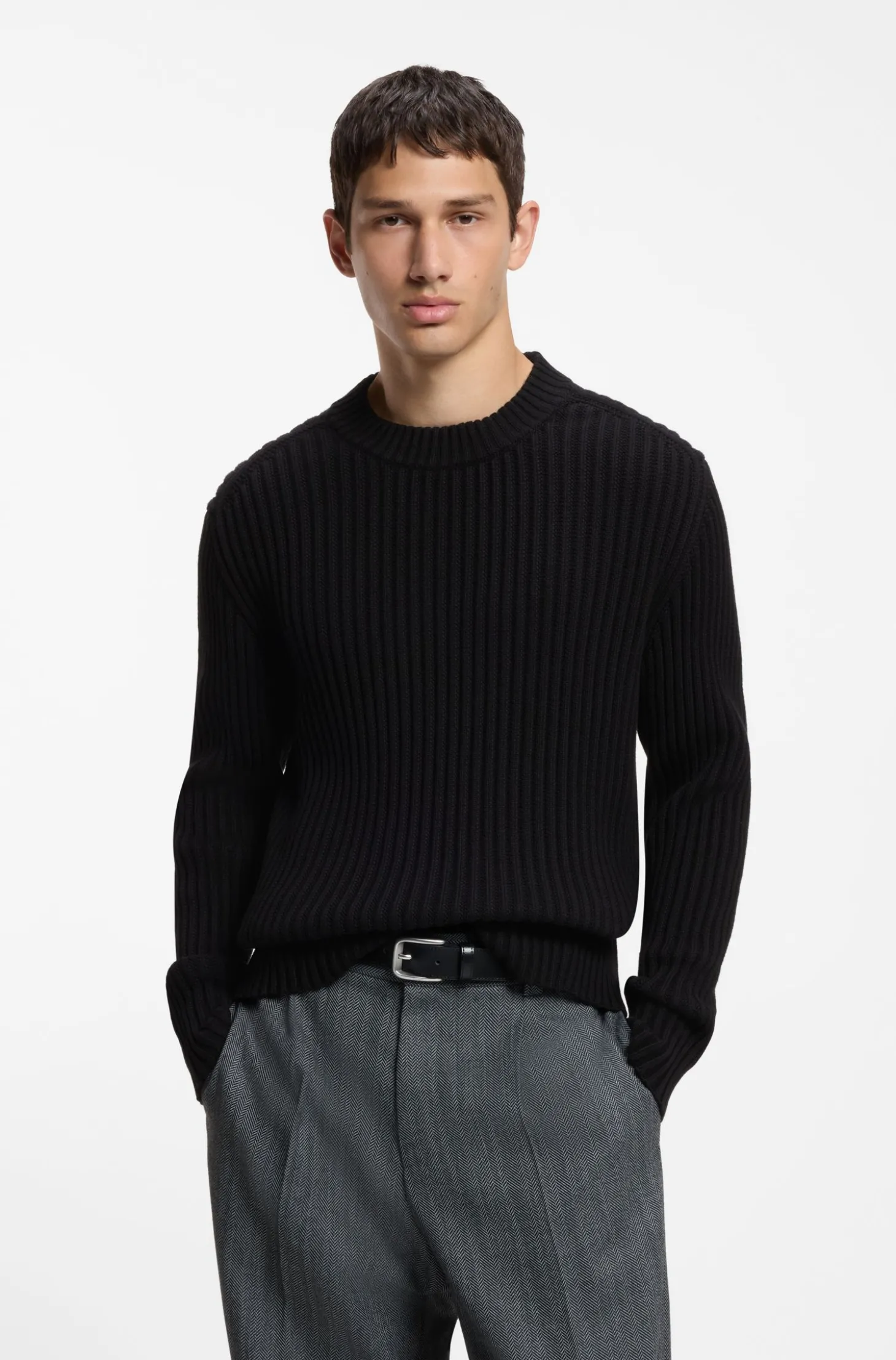 Relaxed-Fit Pullover aus gerippter Baumwolle
