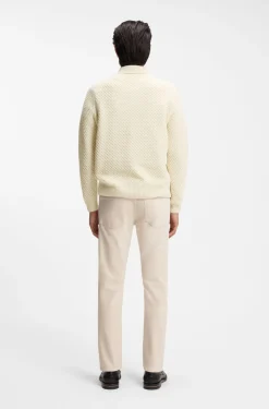 Relaxed-Fit Pullover aus strukturiertem Kaschmir mit Polokragen