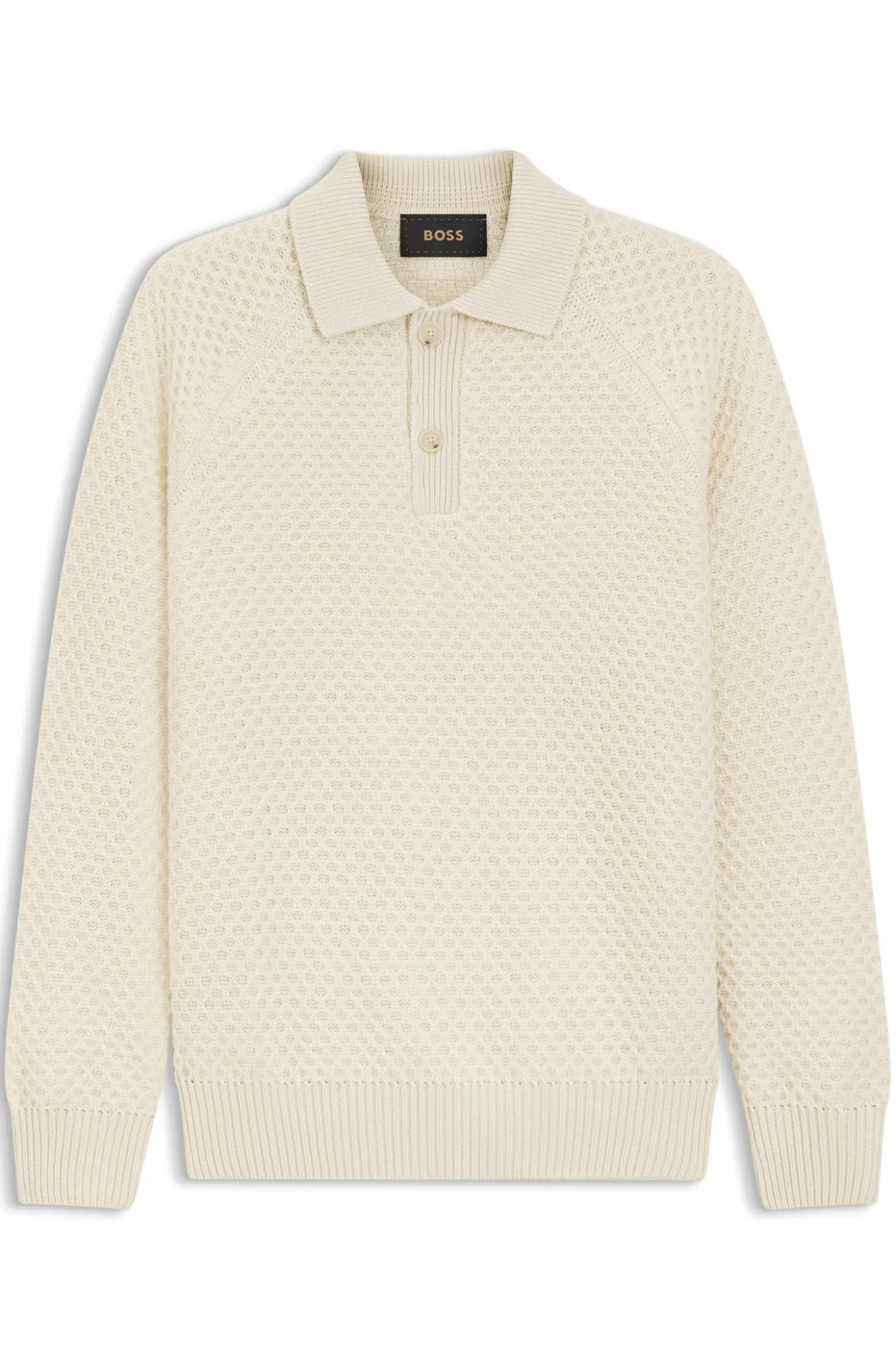 Relaxed-Fit Pullover aus strukturiertem Kaschmir mit Polokragen