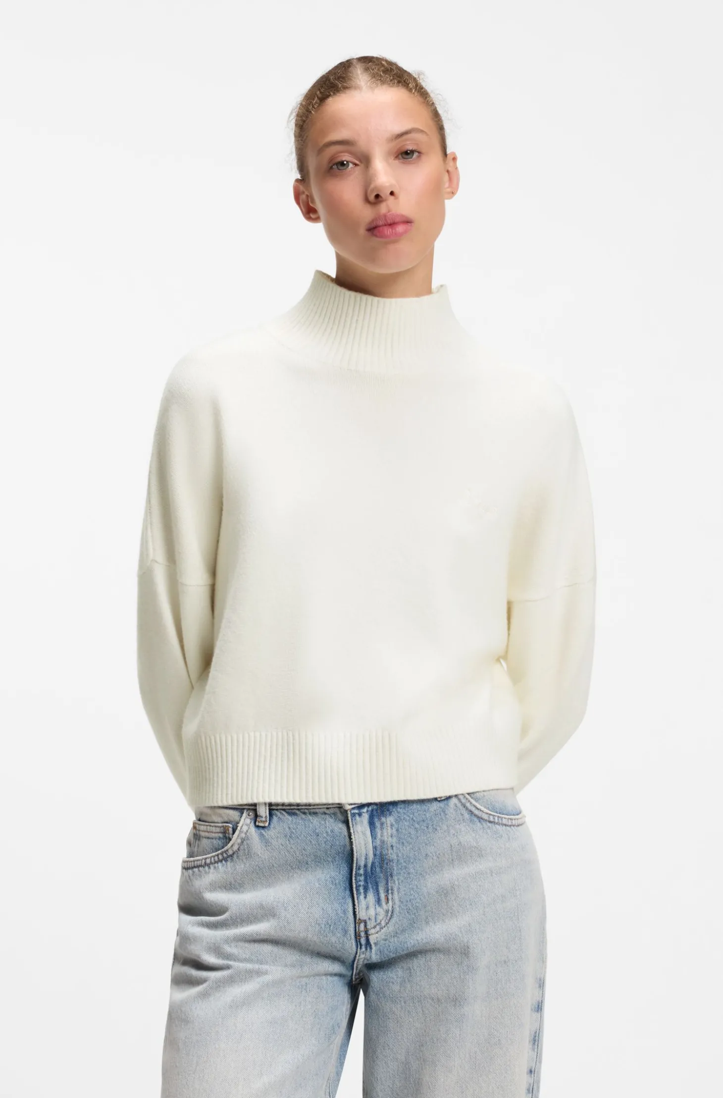 Relaxed-Fit Pullover mit Stehkragen