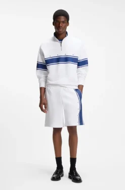 Relaxed-Fit Shorts aus Baumwoll-Terry mit Seitenstreifen