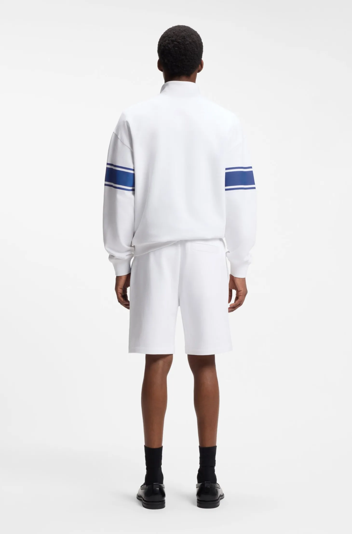 Relaxed-Fit Shorts aus Baumwoll-Terry mit Seitenstreifen