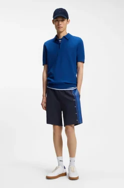 Relaxed-Fit Shorts aus Baumwoll-Terry mit Seitenstreifen