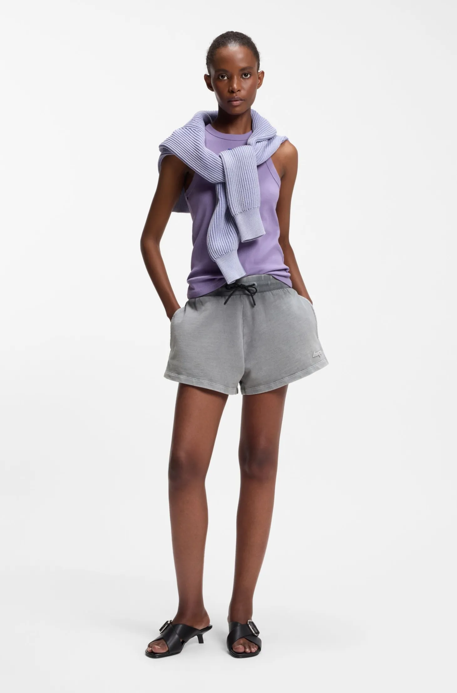 Relaxed-Fit Shorts aus Baumwoll-Terry mit geprägtem Logo