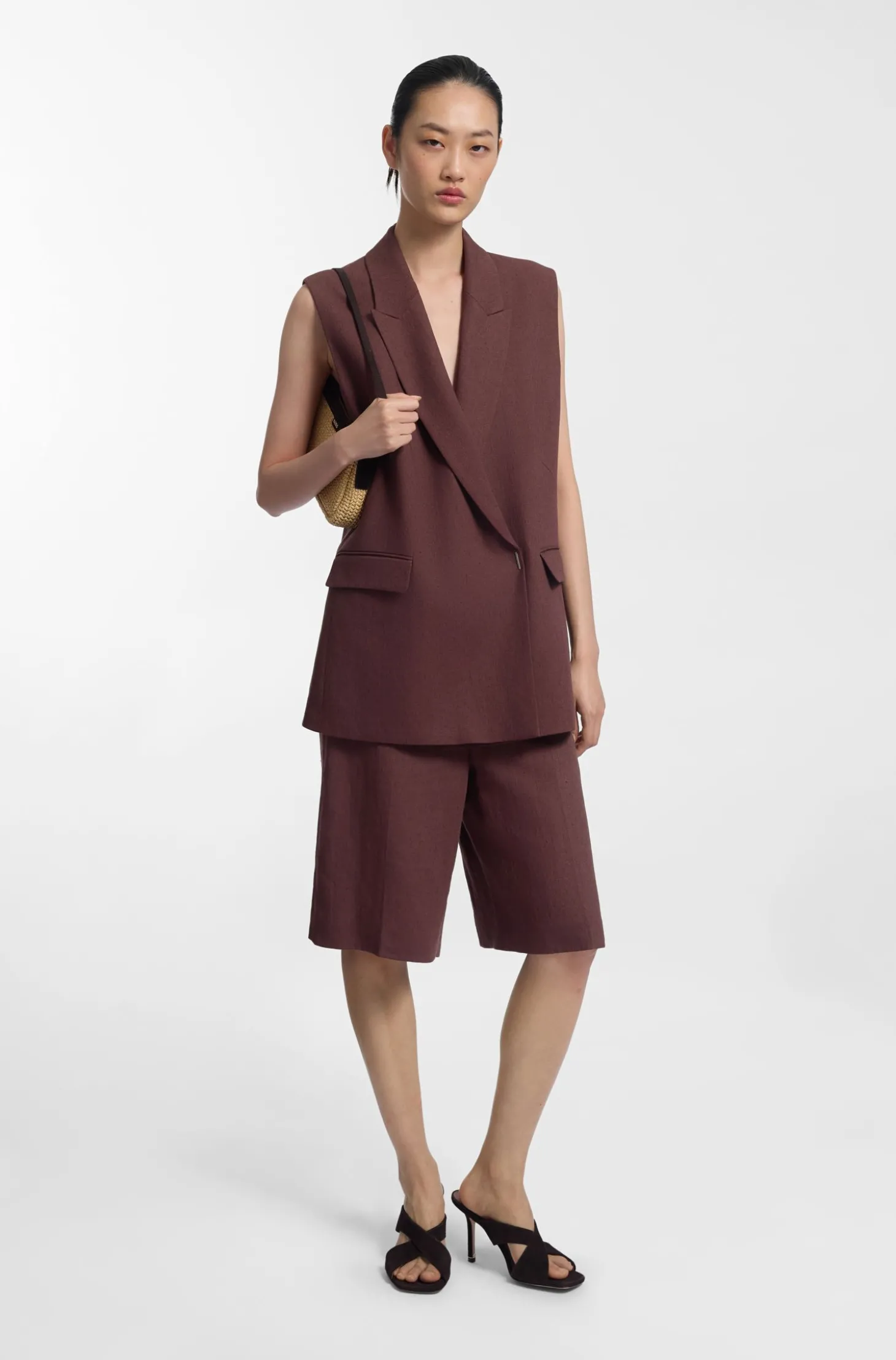 Relaxed-Fit Shorts aus Leinen-Mix