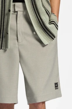 Relaxed-Fit Shorts mit Hahnentritt-Muster